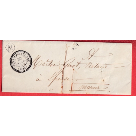 CAD TYPE 22 GIVRY EN ARGONNE MARNE TAXE LOCALE 1 BOITE RURALE M AUVE POUR EPENSE MARNE