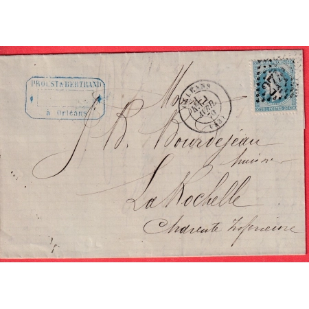 N°29 VARIETE A LA PIPE 1ER ETAT GC 2740 ORLEANS POUR LA ROCHELLE CHARENTE INFERIEURE