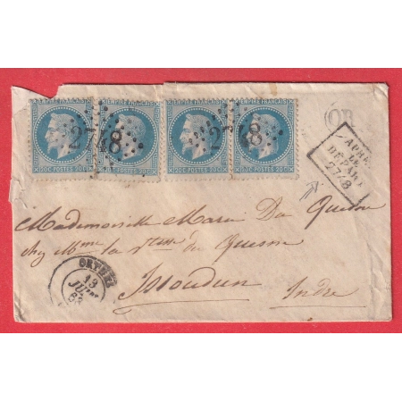 N°29 X4 GC 2748 ORTHEZ BASSES PYRENEES APRES  LE DEPART SPECIAL CHIFFRE OR POUR ISSOUDUN INDRE