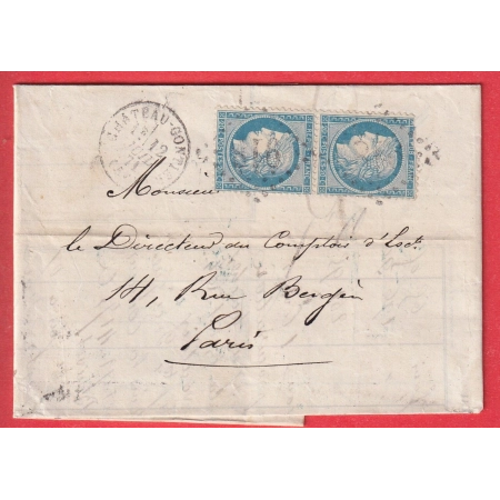 N°37 PAIRE GC 918 CHATEAU GONTIER MAYENNE POUR PARIS 12 JUILLET 1871