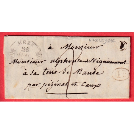 CAD TYPE 11 MEZE HERAULT BOITE RURALE E VILLEVEYRAC + DECIME RURAL POUR PEZENAS CAUX