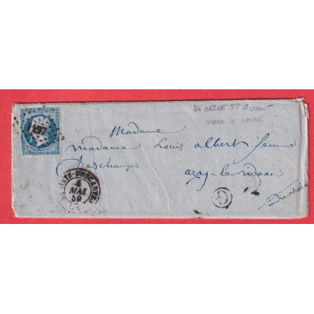 N°14 PC DU GC 1497  LA HAYE -DESCARTES INDRE  ET LOIRE BOITE RURALE G LA CELLE ST AVANT