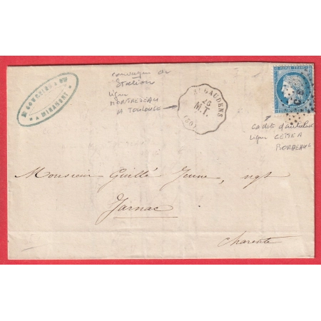 N°60 CONVOYEUR STATION ST GAUDENS HAUTE GARONNE POUR JARNAC CHARENTE