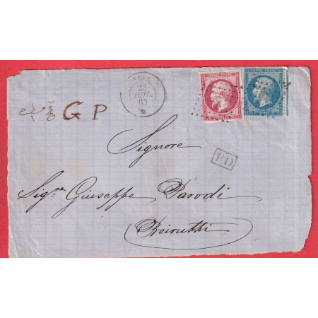 N°17B + N°22 MIXTE PAQUEBOT POSTE NEVA POUR BEYROUTH LIBAN LEBANON DEVANT DE LETTRE FRONT COVER