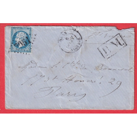 N°22 GC 5051 ORAN ALGERIE BM ENCADRE BOITE MOBILE POUR PARIS