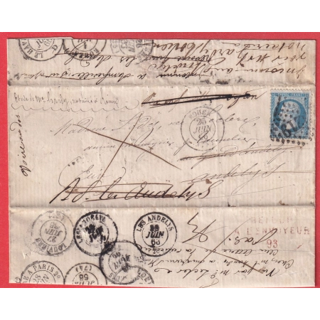 N°22 GC 3219 ROUEN SEINE INFERIEURE RETOUR ENVOYEUR 93 LES ANDELYS EURE REEXPEDIEE LOUVIERS