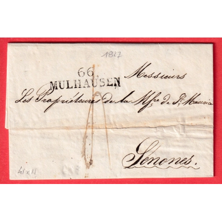 MARQUE 66 MULHAUSEN MULHOUSE HAUT RHIN 1827 SENONES VOSGES INDICE 9