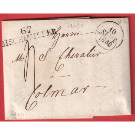 MARQUE 67 BISCHWILLER BAS RHIN 1830 47X11 INDICE 14 POUR COLMAR