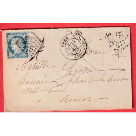 N°60 GC 691 CAD TYPE 17 BIS 18 CAEN CALVADOS POUR ROUEN SEINE INFERIEURE