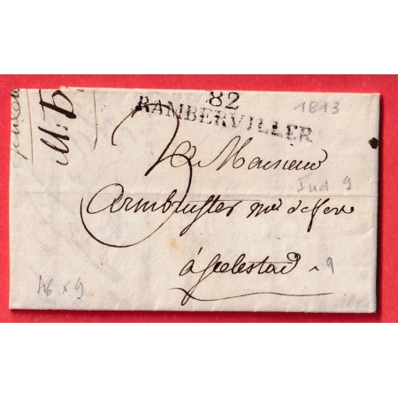 MARQUE 82 RAMBERVILLER VOSGES POUR SELESTAT RAMBERVILLERS 1813 INDICE 9