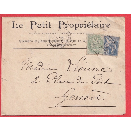 N°111 114 LEVEE EXCEPTIONNELLE PARIS BUREAU 11 AV DE L'OPERA 1902 GENEVE SUISSE
