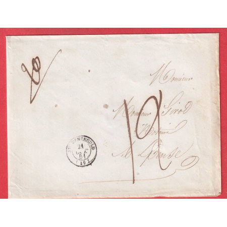 CAD TYPE 15 STE MENEHOULD 4 PORTS LOCAL TAXE 12 1861 POUR EPENSEMENTION POIDS 20 GRAMMES