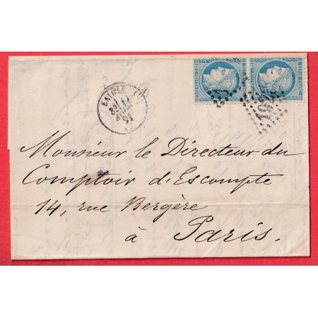 N°37 PAIRE GC 1923 LAIGLE ORNE 11.08.1871 POUR  PARIS