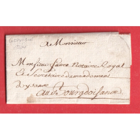LETTRE DE GRENOBLE ISERE 1704 PAR PORTEUR POUR BOURG D'OISANS