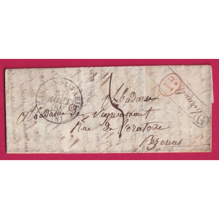 CAD TYPE13 TARASCON SUR ARIEGE 1840 BOITE RURALE G A IDENTIFIER DECIME RURAL POUR PEZENAS HERAULT