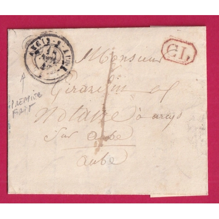 CAD TYPE 15 ARCIS SUR AUBE TAXE LOCALE 1 CL EN ROUGE BOITE RURALE SOUS CAD