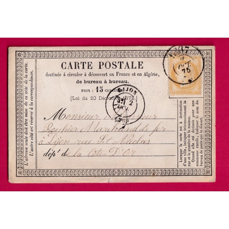 N°55 CAD BUREAU DE PASSE 1307 DIJON POUR DIJON TEXTE DE CLENAY CARTE PRECURSEUR