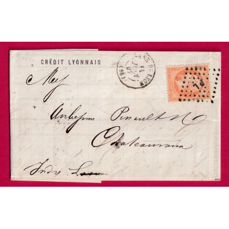 N°23 CAD GARDE DE LYON RHONE LOSANGE PL AMBULANT PARIS LYON POUR CHATEAUROUX INDRE