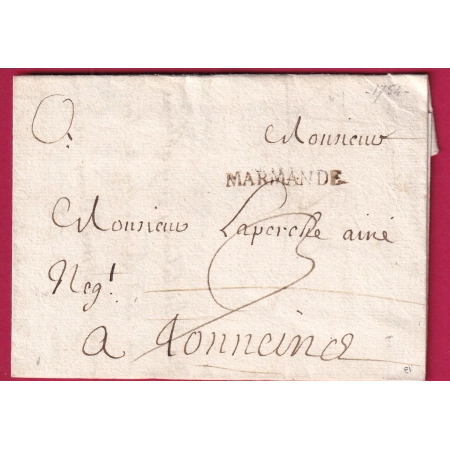 MARQUE MARMANDE LOT ET GARONNE LN°1 POUR TONNEINS 1754 INDICE 13