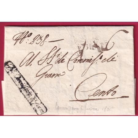 FRANCHISE GILLI COMMISAIRE DES GUERRES BOLOGNE BOLOGNA ITALIE ITALIA 1805 COMMISSARIO DI  GUERRA POUR CENTO