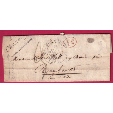 CURSIVE GRATTEE 59 CHANDEY CHANDAI ORNE T12 VERNEUIL EURE DECIME RURAL COURTEILLES POUR RAMBOUILLET 1831 INDICE 15