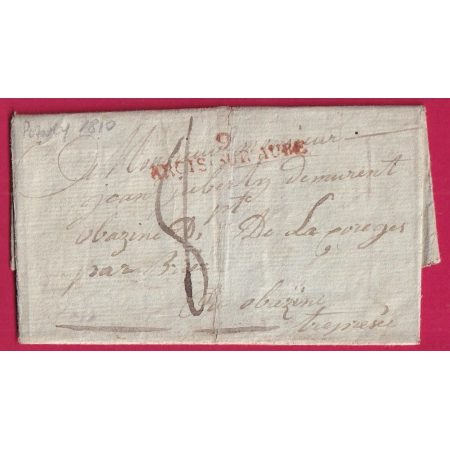 MARQUE 9 ARCIS SUR AUBE EN ROUGE POUR AUBAZINE CORREZE 1810