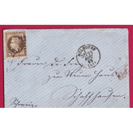 N°30 GC 2578 MULHOUSE HAUT RHIN POUR LA SUISSE VARIETE FILET DU BAS ABSENT