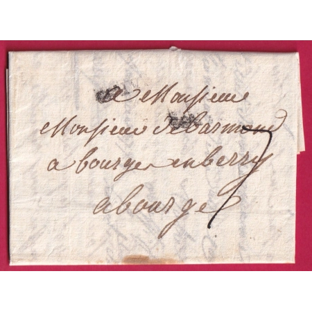 MARQUE S COURONNE DE SAUMUR MAINE ET LOIRE LN°5 1775 INDICE 16 POUR BOURGES CHER ACHEMINE DE PARIS