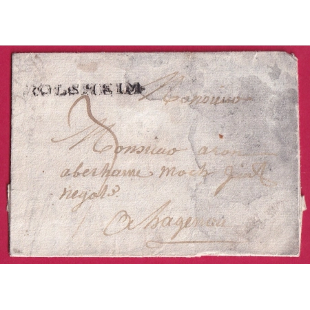 MARQUE MOLSHEIM BAS RHIN LN°1 INDICE 22 1751 TEXTE EN HEBREUX JUDAICA POUR HAGUENAU