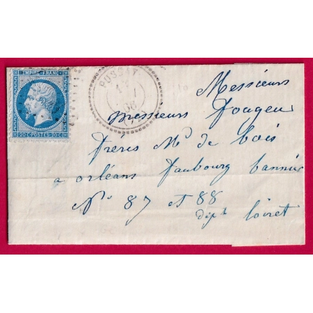 N°22 GC 4438 PUSSAY SEINE ET OISE CAD TYPE 22 POUR ORLEANS LOIRET INDICE 10