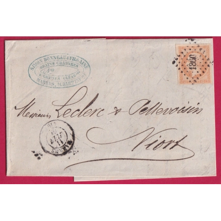 N°16 PC 1860 MARANS CHARENTE INFERIEURE POUR NIORT DEUX SEVRES