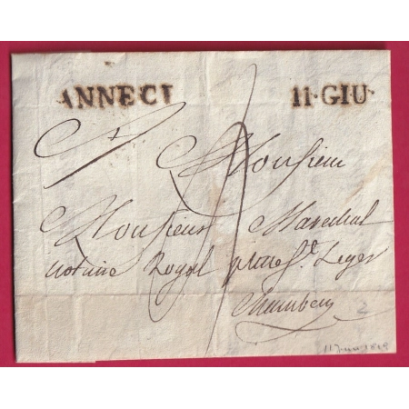 MARQUE SARDE ANNECI ANNECY HAUTE SAVOIE 1819 POUR CHAMBERY SAVOIE
