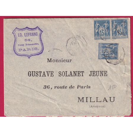 N°90 X3 PARIS RUE D'ENGHEINS LEVEE EXCEPTIONNELLE POUR MILLAU DOUBLE PORT