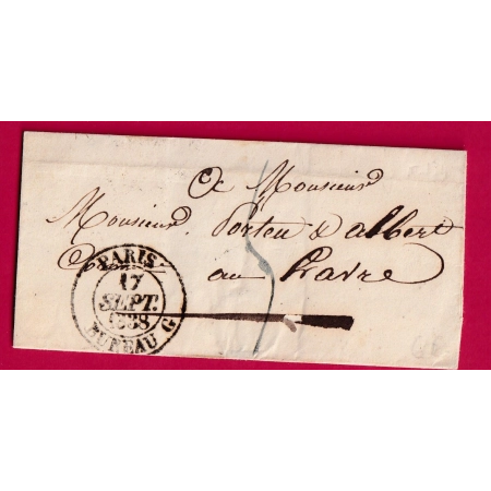 CAD TYPE 13 PARIS BUREAU G 1838 POUR LE HAVRE