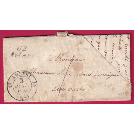 CURSIVE 62 ARLANC PUY DE DOME CAD TYPE 12 AMBERT TAXE LOCALE 1