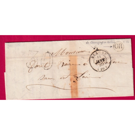 CAD TYPE 15 BEAUNE COTE D'OR OR CHEVIGNY EN VALIERE 1855 POUR CHALON SUR SAONE ET LOIRE