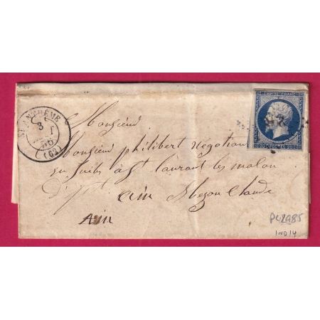 N°14 PC 2985 ST ANTHEME PUY DE DOME ST LAURENT AIN FILET ENCADREMENT AU DOS INDICE 14