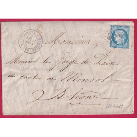 N°60 GC 4489 PONTCHARRA SUR TURDINE RHONE POUR MONSOL BOITE RURALE C