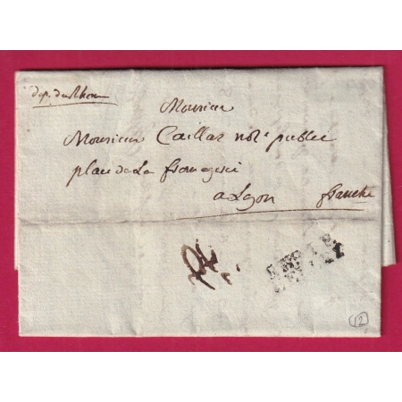 MARQUE PN°1P BELLEY AIN POUR LYON MENTION FRANCHE AN 12 804 INDICE 12