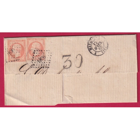 N°16 X2 PC 1896 MARSEILLE TAXE 30 ESPAGNOLE POUR SEVILLA SPAIN ESPAGNE GRAND FRAGMENT DE LETTRE