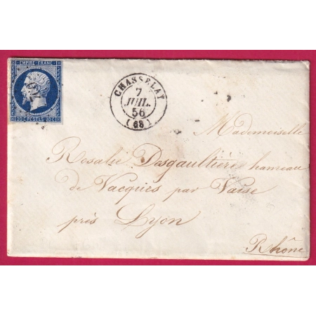 N°14 PC 760 CHASSELAY RHONEBLEU FONCE 1856 POUR LYON