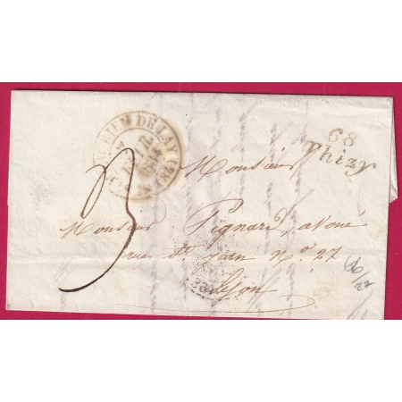 CURSIVE 68 THIZY RHONE POUR LYON 1834 INDICE 11