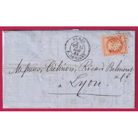 N°31 PARIS ETOILE 24 R DE CLERY POUR LYON 1868