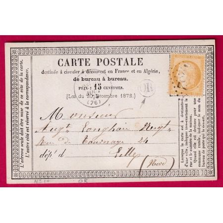 N°55 GC 4082 VALINES SOMME OR DE CHEPY POUR LILLE NORD CARTE PRECURSEUR