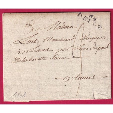 MARQUE 66 DELLE HAUT RHIN 1808 POUR LUXEUIL HAUTE SAONE INDICE 11