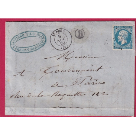 N°14 PC 3822 ST PONS HERAULT BOITE RURALE B PREMIAN POUR PARIS