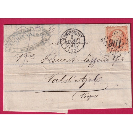 N°23 GC 3106 REMIREMONT VOSGES POUR LE VAL D'AJOL 1867