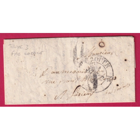 TAXE 3 FABRICATION LOCALE ROUEN SEINE INFERIEURE  POUR LISIEUX CALVADOS