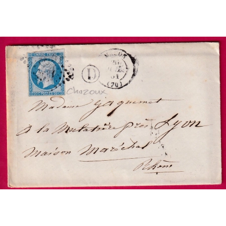 N°14 PC MACON SAONE ET LOIRE BOITE RURALE D CHAZOUX POUR LYON