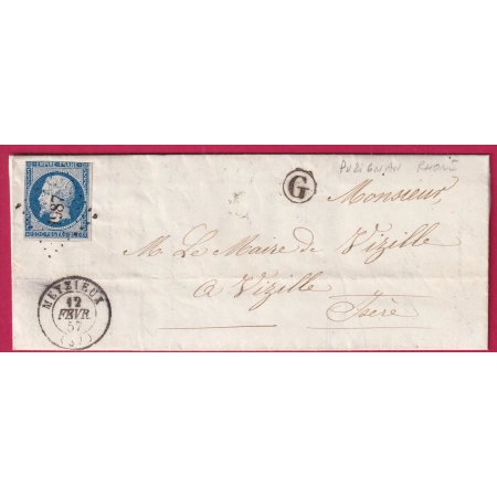 N°14 PC 1987 MEYZIEUX ISERE BOITE RURALE G PUZIGNAN RHONE POUR VIZILLE